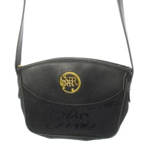 ショルダーバッグ キャンバス ジャカード レザー 革 ロゴ 黒 ブラック /CK2 GY11