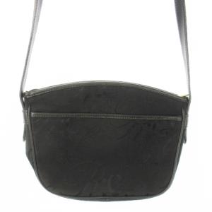 NINA RICCI ショルダーバッグ キャンバス ジャカード レザー 革 ロゴ 黒 ブラック /CK2 GY11