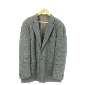 テーラードジャケット 総裏地 チェック 総柄 大きいサイズ 54/R XXL グレー /AO11 GY11