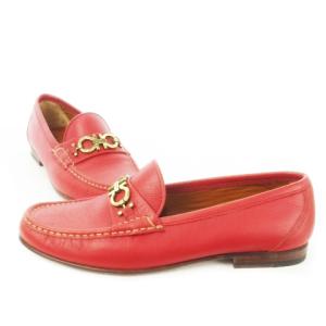 Salvatore Ferragamo SPORT ローファー モカシン スリッポン レザー 革 ビット ガンチーニ ロゴ 6.5 23.5cm