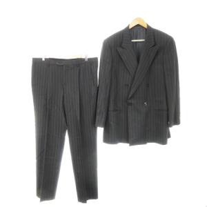 スーツ セットアップ 上下 テーラードジャケット ダブル パンツ スラックス テーパード ウール ストライプ