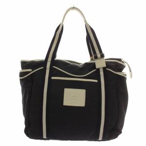 トートバッグ ワンショルダー キャンバス レザー 内側総柄 ロゴ 型押し 紺 ネイビー /XZ GY13