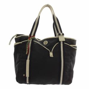 Orobianco トートバッグ ワンショルダー キャンバス レザー 内側総柄 ロゴ 型押し 紺 ネイビー /XZ GY13