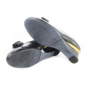 DIANA WELL FIT パンプス ウェッジソール ミドルヒール ラウンドトゥ レザー 革 キルティング 切替