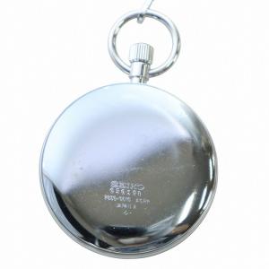 SEIKO 懐中時計 ウォッチ クォーツ 黒文字盤 ロゴ シルバー色 7550-0010 GY18 /MQ
