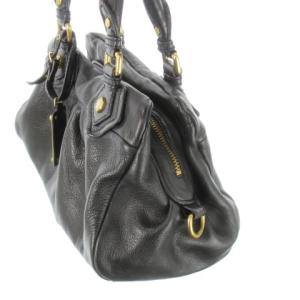 MARC by MARC JACOBS ハンドバッグ 2way ショルダーバッグ レザー 革 シボ革 ロゴプレート ゴールド金具 黒 ブラック