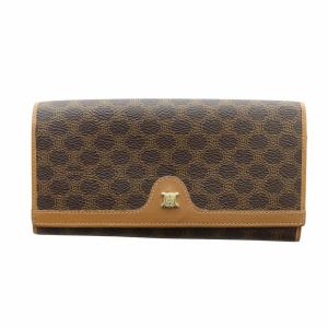 長財布 ウォレット PVC レザー マカダム柄 ロゴ 茶 ブラウン GY18 /MQ OH