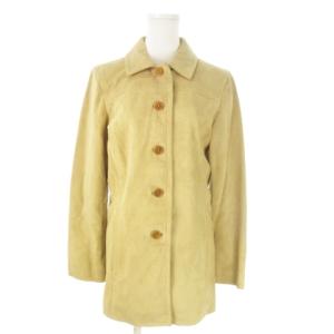 LEATHERWARE スエードジャケット レザー 革ジャン ステンカラー S ベージュ /AO5 GY11