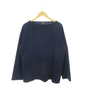 バスクシャツ カットソー ロンT トレーナー ボートネック 長袖 コットン 7 XL 紺 ネイビー /AH3