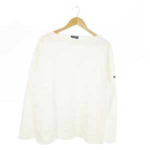 L'ATELIER カットソー バスクシャツ 長袖 ワンポイント ロゴ 大きいサイズ XXL 白 ホワイト