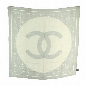 大判 スカーフ シルク ココマーク カメリア 星座 シルク グレー