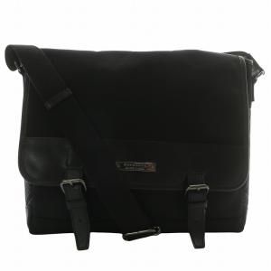 ショルダーバッグ ナイロン チェック柄 ブラック