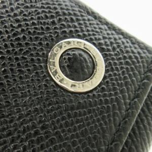 BVLGARI コインケース 小銭入れ 財布 レザー 革 シボ革 ロゴ ボックス型 黒 ブラック /CK28 GY11