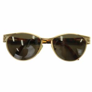 ヴィンテージ 眼鏡 サングラス セルフレーム カラーレンズ べっ甲柄 ロゴ 5517 ゴールド色 茶色