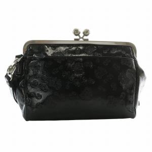 ANNA SUI ショルダーバッグ エナメル バタフライ ブラック
