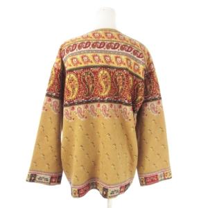 KENZO カーディガン ニット トッパー 長袖 インターシャ ペイズリー 柄 総柄 2 M 茶 ブラウン /AO21