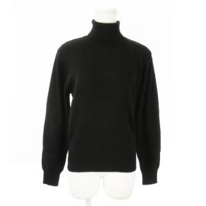 カシミヤ100％ ニット セーター タートルネック 長袖 無地 2 M 黒 ブラック /AO22 GY18