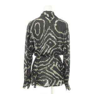 KENZO セットアップ 2点セット ショールカラージャケット ワイドストレートパンツ シアー 総柄 38 M 黒