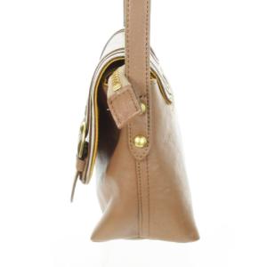 Dakota ショルダーバッグ レザー 本革 ロゴ刻印 馬蹄バックル 茶 ブラウン /AH4 GY18