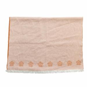 MARY QUANT オックスライクデイジー ストール ショール シルク混 フリンジ オレンジ /XZ GY42