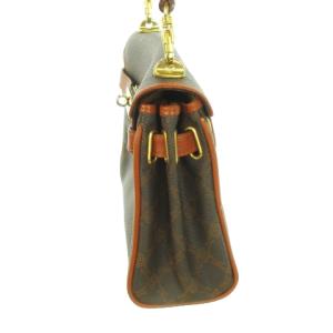 BALLY ショルダーバッグ ミニ PVCレザー 底鋲 ロゴ 総柄 茶 ブラウン /AH18 GY18