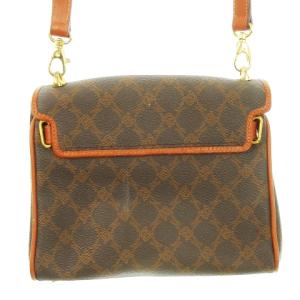 BALLY ショルダーバッグ ミニ PVCレザー 底鋲 ロゴ 総柄 茶 ブラウン /AH18 GY18