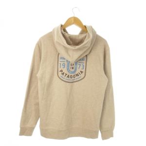 Patagonia オーガニックコットン フルジップパーカースウェット プリント ロゴ アウトドア S 茶 ブラウン 39462
