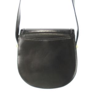 BALLY ショルダーバッグ レザー 革 ツヤ ロゴプレート ゴールド金具 黒 ブラック /CK3 GY18