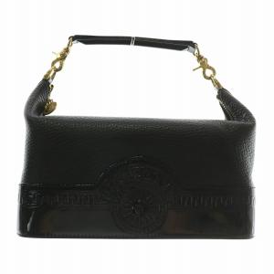 ハンドバッグ エナメル サンバースト ブラック