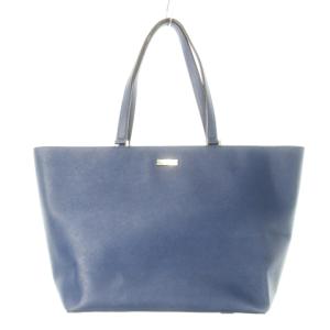 トートバッグ ビッグサイズ レザー 革 ロゴ ビジネス 青 ブルー /CK19 GY18