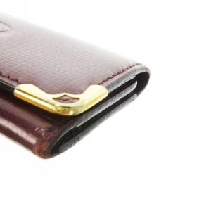 Cartier キーケース マストライン スリム レザー 革 ロゴ型押し 4連 ゴールド金具 赤 レッド /CK29 GY18