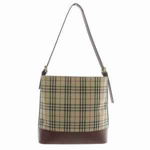 BURBERRY ワンショルダーバッグ ノバチェック ベージュ ボルドー