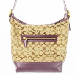 COACH ショルダーバッグ キャンバス レザー 革 シグネチャー ロゴ 紫 パープル 25380 /CK14 GY17