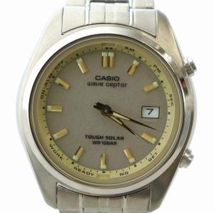 ウェーブセプター wave cepter 腕時計 ウォッチ ソーラー カレンダー付き ロゴ シルバー色