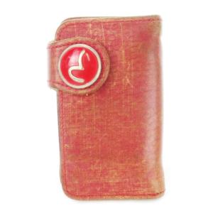 二つ折り財布 ウォレット 小銭入れあり コンパクト レザー 革 ロゴ 赤 レッド /CK25 GY18