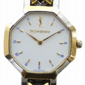 腕時計 ウォッチ クォーツ 白文字盤 ロゴ ローマン オクタゴン 八角形 ゴールド色 シルバー色 2200-226313