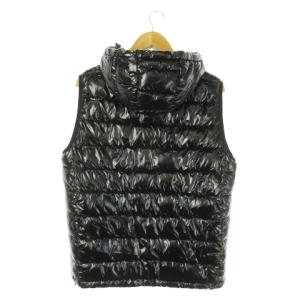 Calvin Klein 中綿ベスト フーディ ジップアップ ナイロン 光沢感 M 黒 ブラック /AO16 GY18
