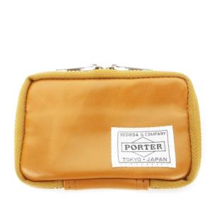 吉田カバン free style キーケース ダブルジップ ラウンド コーティング 6連 ロゴ 茶 ブラウン