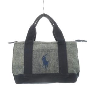 トートバッグ デニム ミニ ポニー刺繍 紺 ネイビー 青 ブルー /AH17 GY18