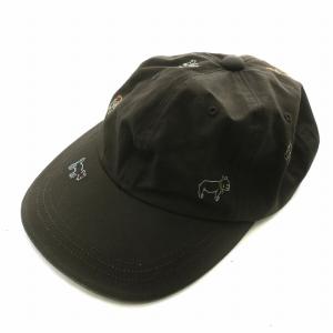 帽子 キャップ アニマル ロゴ 総柄 刺繍 茶色 ブラウン /XZ GY18