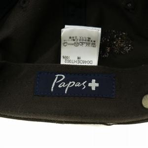 Papas 帽子 キャップ アニマル ロゴ 総柄 刺繍 茶色 ブラウン /XZ GY18