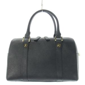 ハンドバッグ 2way ショルダーバッグ ミニボストン レザー 革 ロゴ型押し 黒 ブラック /CK11