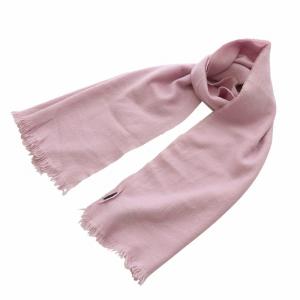 133483 マフラー ストール ウール GG柄 ロゴ 総柄 フリンジ 48×180cm ピンク /XZ