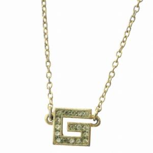 ネックレス アクセサリー ペンダント ロゴ ラインストーン ゴールド色 GY18 /MQ