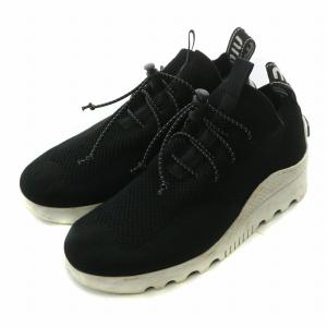 スニーカー メッシュ ローカット 厚底 ロゴ 35 22cm 黒 ブラック 白 ホワイト /XZ GY18