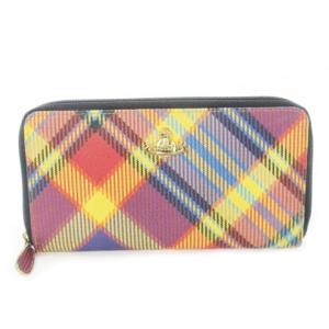 長財布 ラウンド オーブ チェック マルチカラー