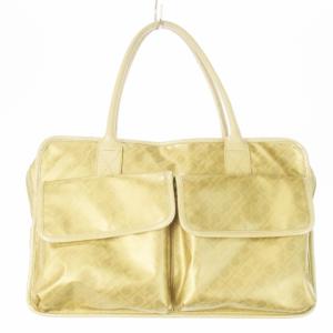 ハンドバッグ ソフティ レザー 革 PVC ロゴ 総柄 ゴールドカラー /CK10 GY18
