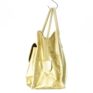 GHERARDINI ハンドバッグ ソフティ レザー 革 PVC ロゴ 総柄 ゴールドカラー /CK10 GY18