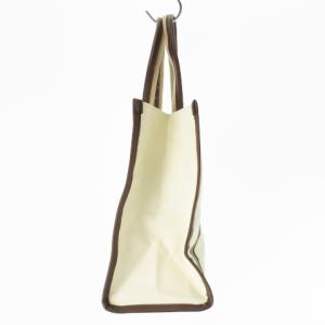 CASTELBAJAC トートバッグ キャンバス レザー 革 プリント ロゴ 白 アイボリー 茶 ブラウン /CK18 GY18