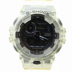 腕時計 ウォッチ クォーツ アナデジ 黒文字盤 カレンダー付き スケルトン クリア GA-700SKE-7AJF